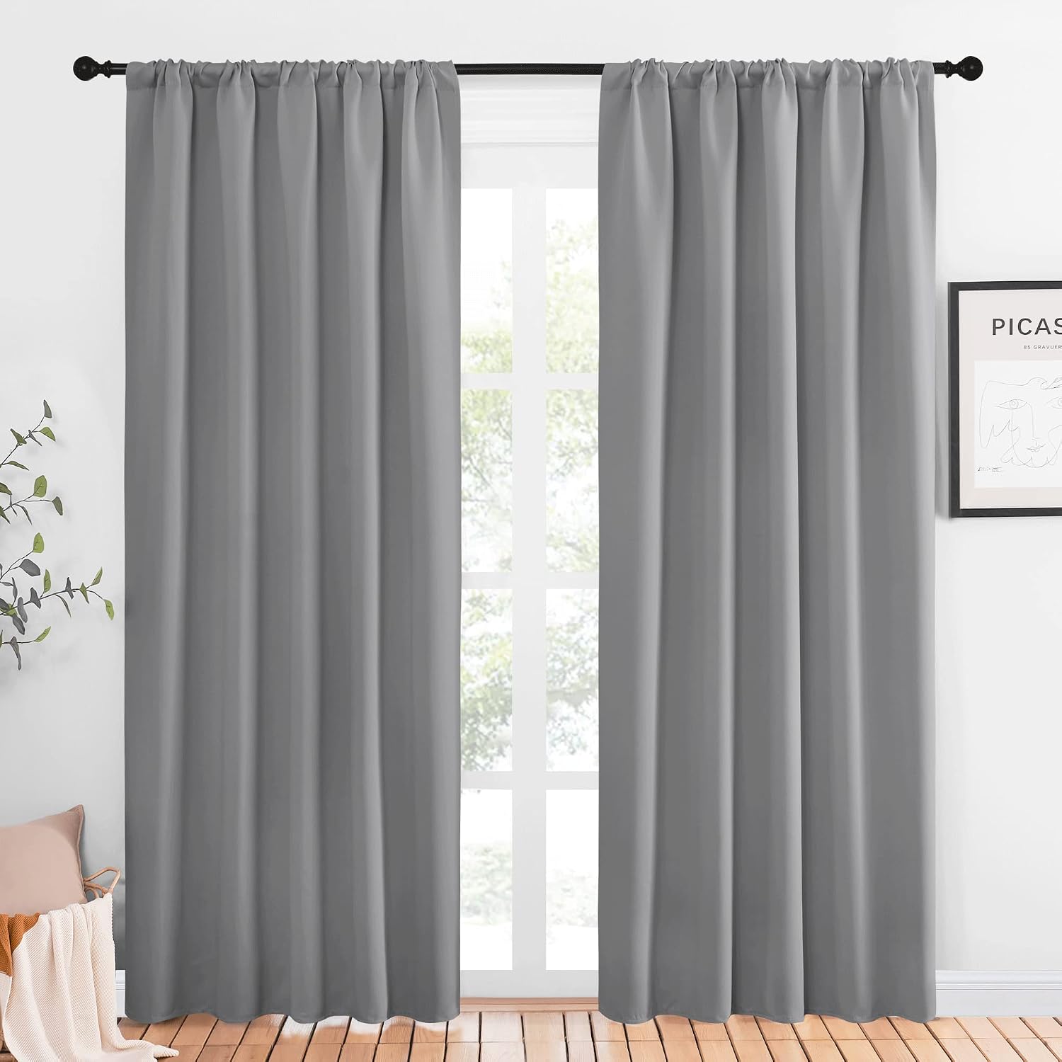 NICETOWN Blackout Curtains 84 inches Length - Energy Efficient & Noise Reducing Thermal Insulated Rod Pocket Blackout Drapes/Draperies…