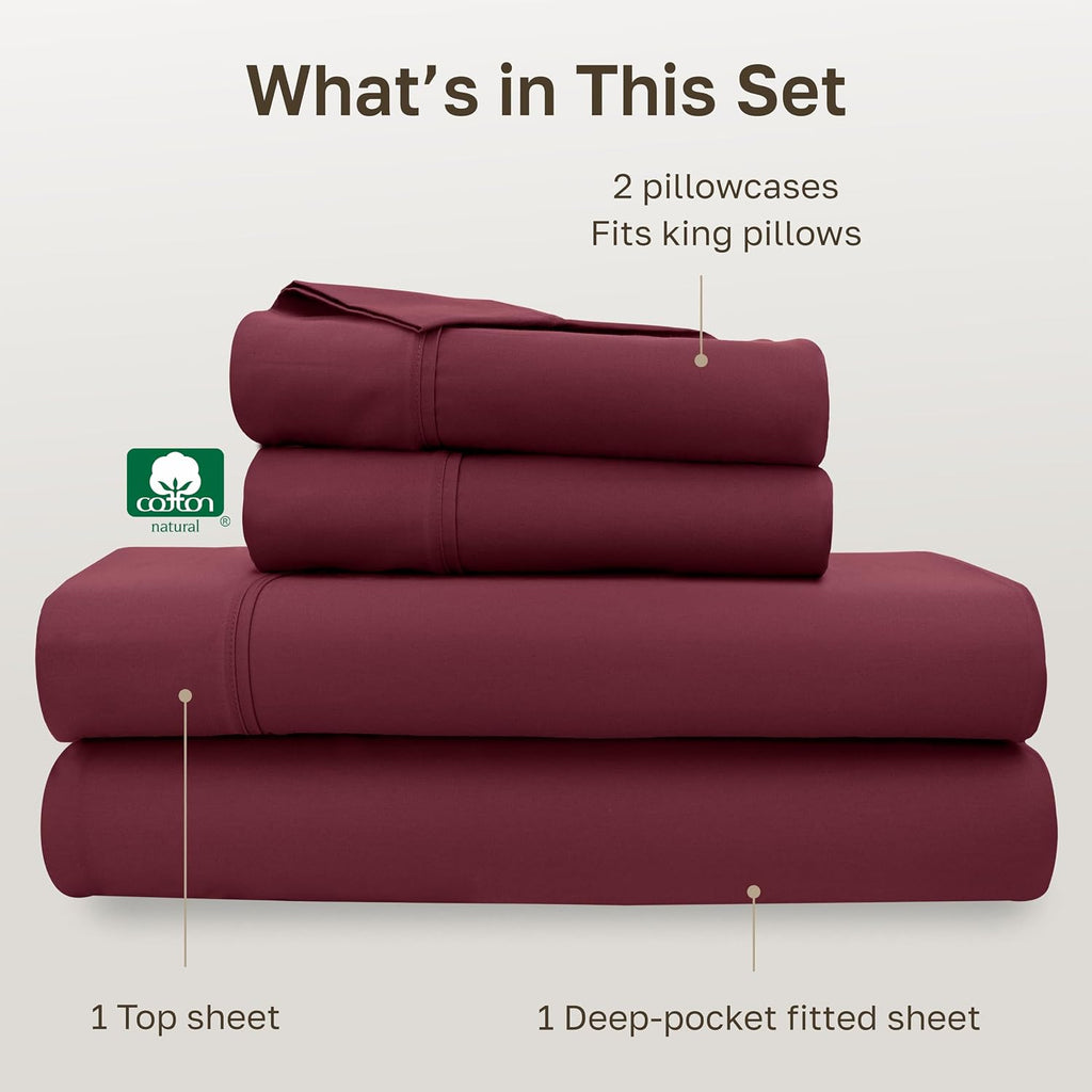 CaliforniaDesignDen CALIFORNIA DESIGN DEN Soft 100% Cotton King Size Bed Sheets Set, 400 Thread Count Good Housekeeping Award Winner, Silky…