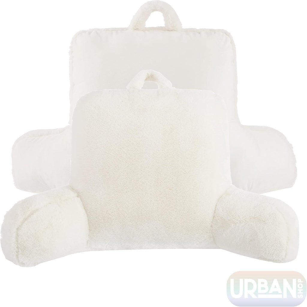 Urban Lifestyle Rabbit Faux Fur Backrest Pillow, Ivory