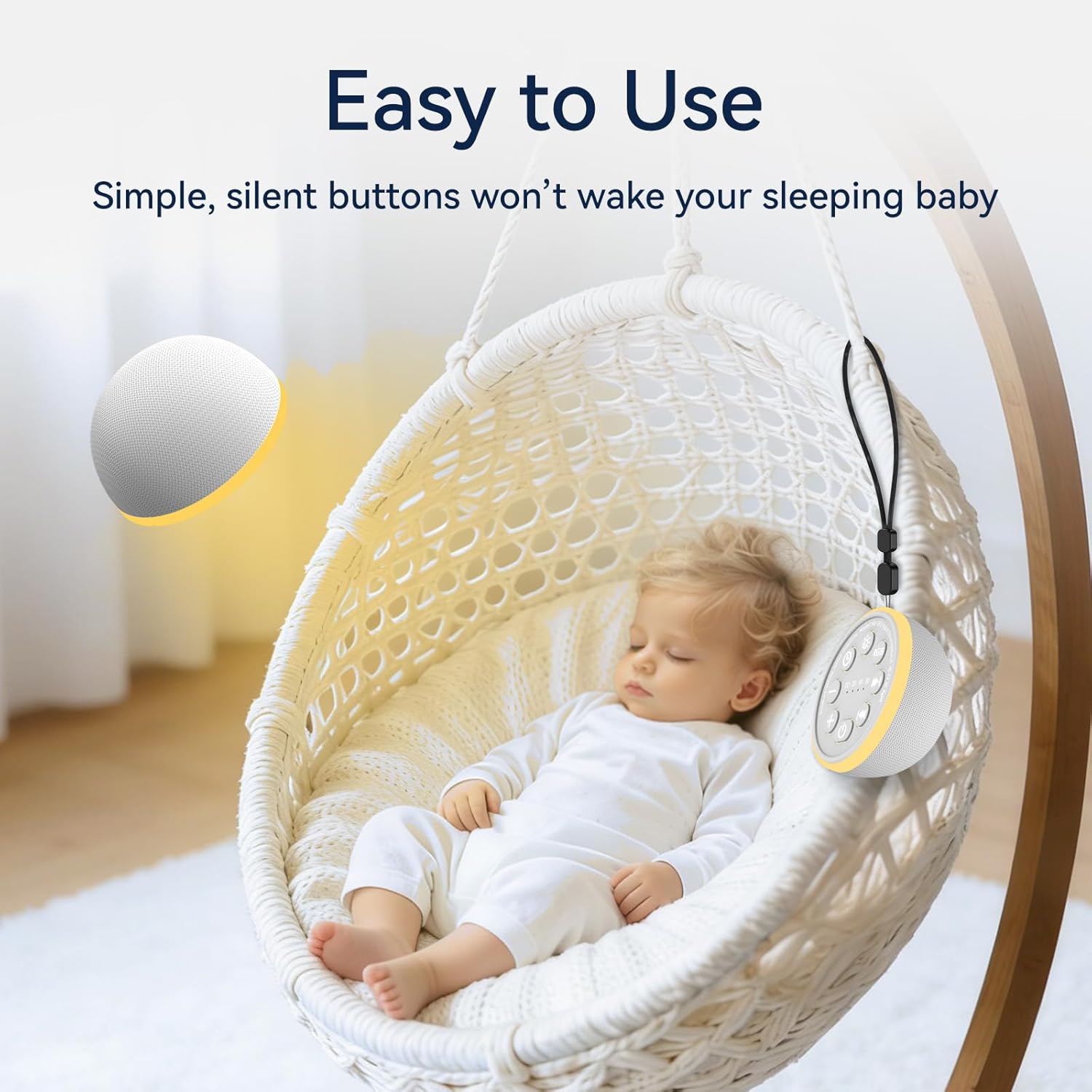 iDealSleep Mini Portable Sound Machine Night Light White Noise Machine Battery Portable Brown Noise Machine 30 Soothing Sounds for Baby Kid…