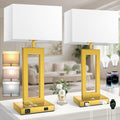 Table Lamps for Bedrooms Set of 2, 27.2’’ Super Tall Modern Gold Lamps for Living Room Nightstand End Tables, Button Touch Control…