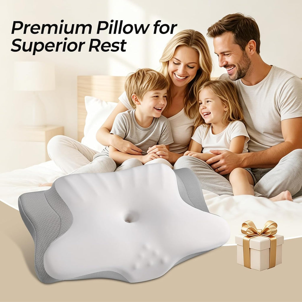 Ylekto Cervical Neck Pillow for - Contour Memory Foam Pillows for Sleeping, Ergonomic Pillow Side Sleeper Pillow for Neck Support, Orthoped…