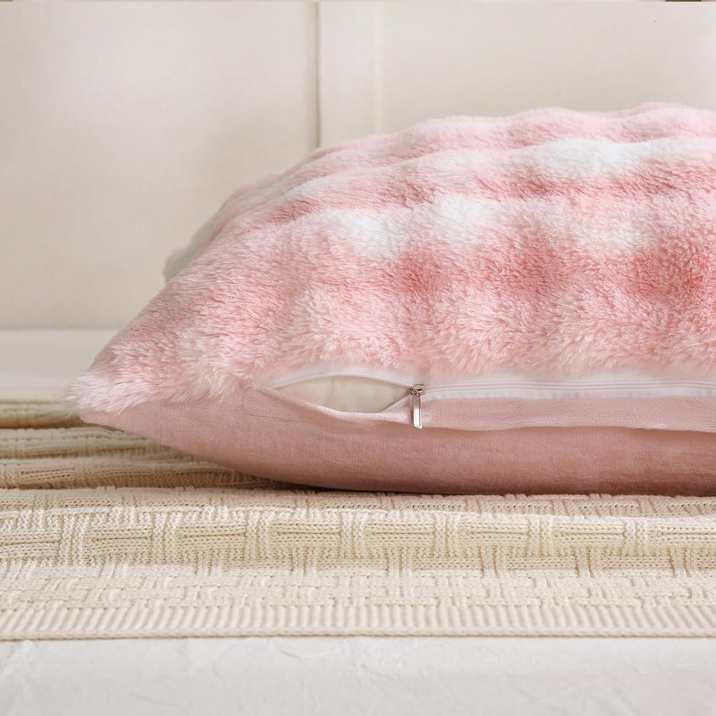Chumerry Pink Fluffy Body Pillow Cover Faux Fur Pillowcase Extra Soft Fuzzy Plush Long Pillow Cover Gradient Pink Shaggy Body Pillow Case f…