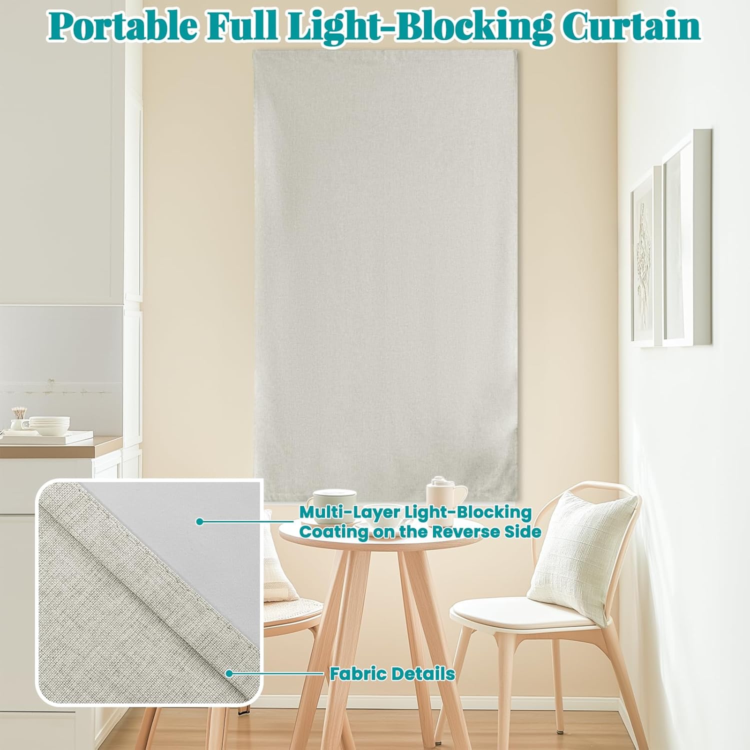 100% Blackout Magic Tape Stick On Curtains Window Shades Pull Down Blackout Window Cover No Drillng Self Adhesive Curtains No Rod Small…