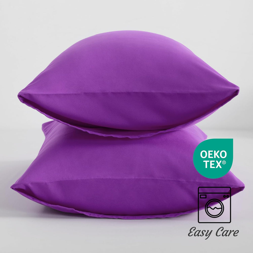 Ntbay Toddler Pillow Cases Set of 2, 2 Pack Brushed Microfiber 14x20 Pillow Cases, Soft, Wrinkle, Fade, Stain Resistant Purple Pillow Cases…
