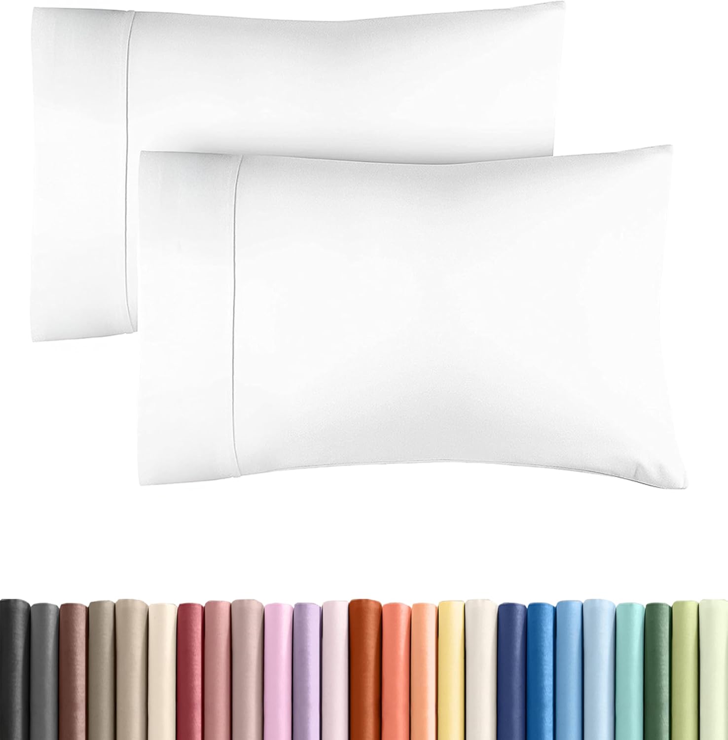 CGKUnlimited Queen Pillow Cases - 2 Pack - Super Soft Pillowcase Covers - Envelope Enclosure - Hotel Quality Pillow Protectors - Wrinkle Fr…