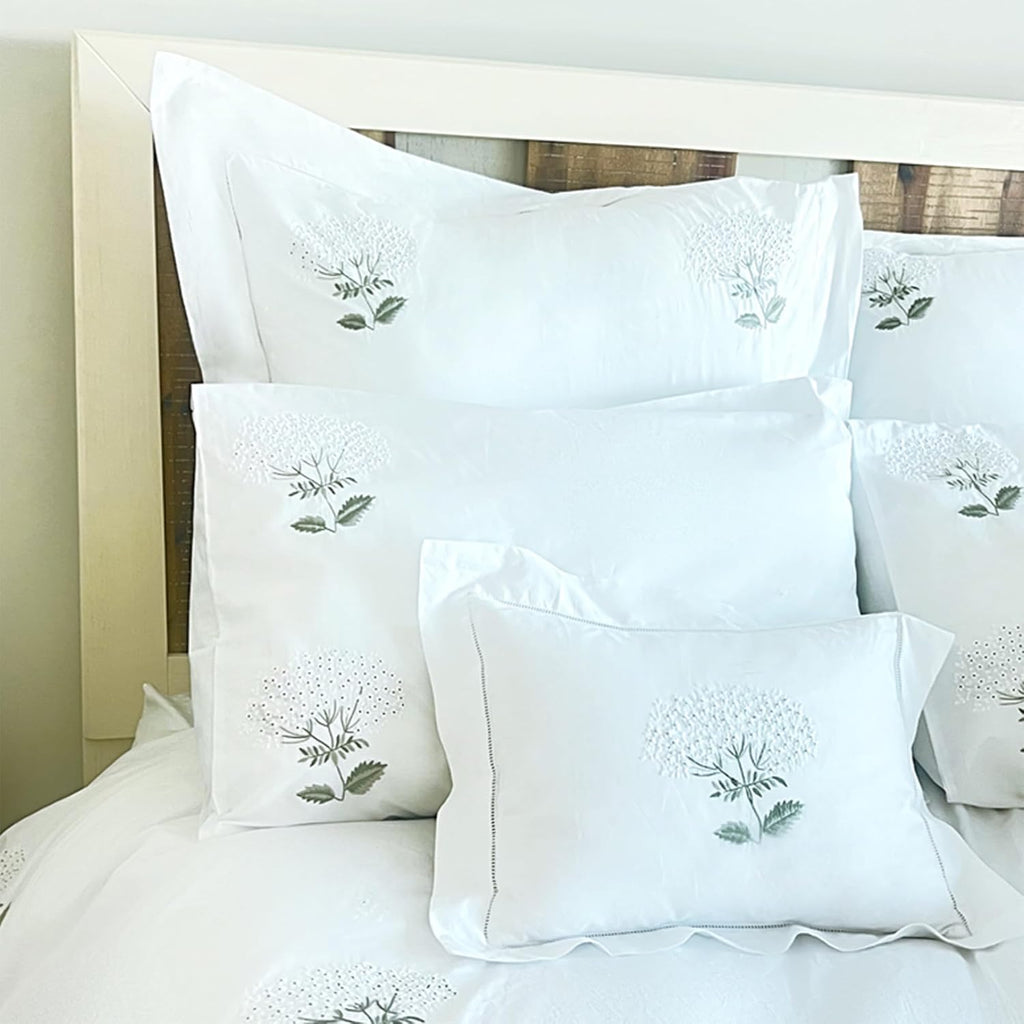 Jacaranda Living Embroidered Boudoir Decorative Throw Pillow Covers, 100% Cotton for Couch, Bedroom, Home & Lumbar Support, Floral Design…