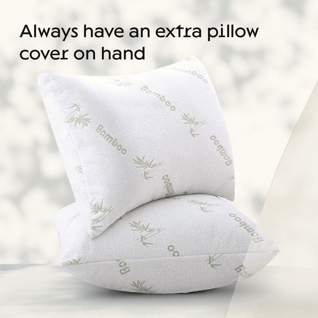 100% Waterproof Pillow Protectors Queen 20x30 Pair Zippered Pillow Case, Pillow Cover, Guaranteed Noiseless Pad, Ultra Plush Absorbent…