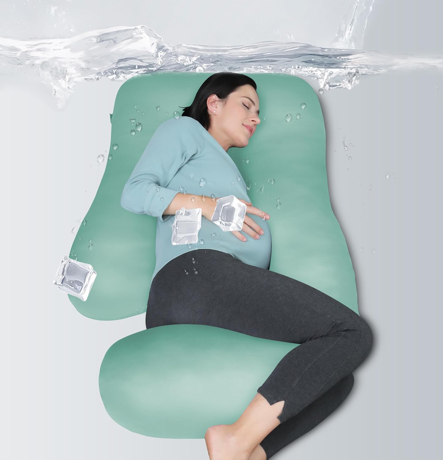 Moonpark MOON PARK Pregnancy Pillows for Sleeping - U Shaped Full Body Maternity Pillow with Removable Cover - Support for Back, Legs, Bell…