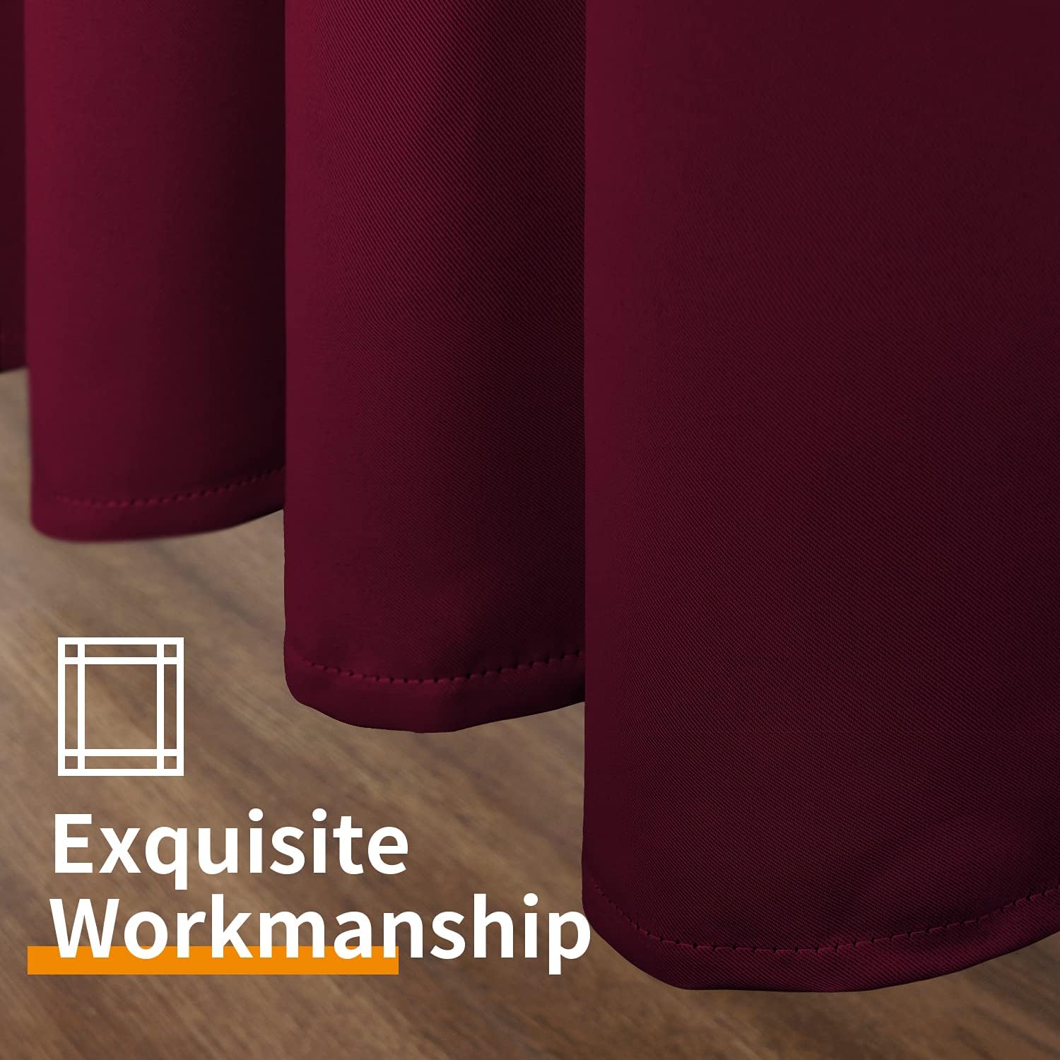 YoungsTex Burgundy Blackout Curtains 95 Inch Length for Bedroom - Extra Long Thermal Insulated Drapes with Grommet Room Darkening Christmas…