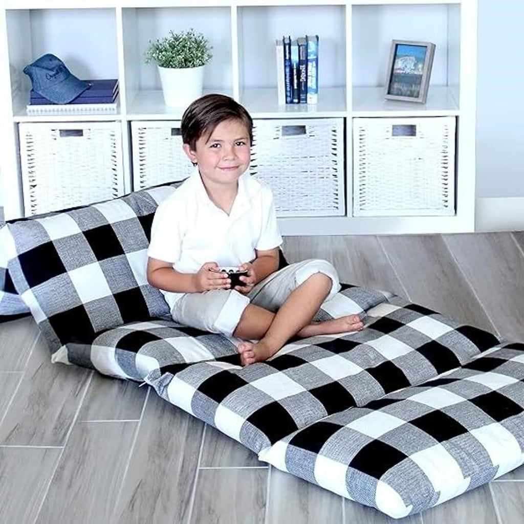 Butterfly Craze Floor Pillow Case - Transforms into Floor Bed & Sleep Mat - Ground Seating & Studio Apartment Essentials - Portable Guest…
