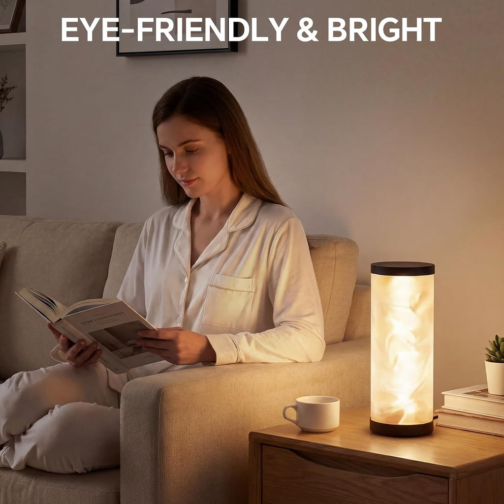 WORLD WIN Prism Glow Table Lamp - 3 Color Temperatures USB Control Bedside Lamp, Dimmable Desk Light for Bedroom Living Room & Office…