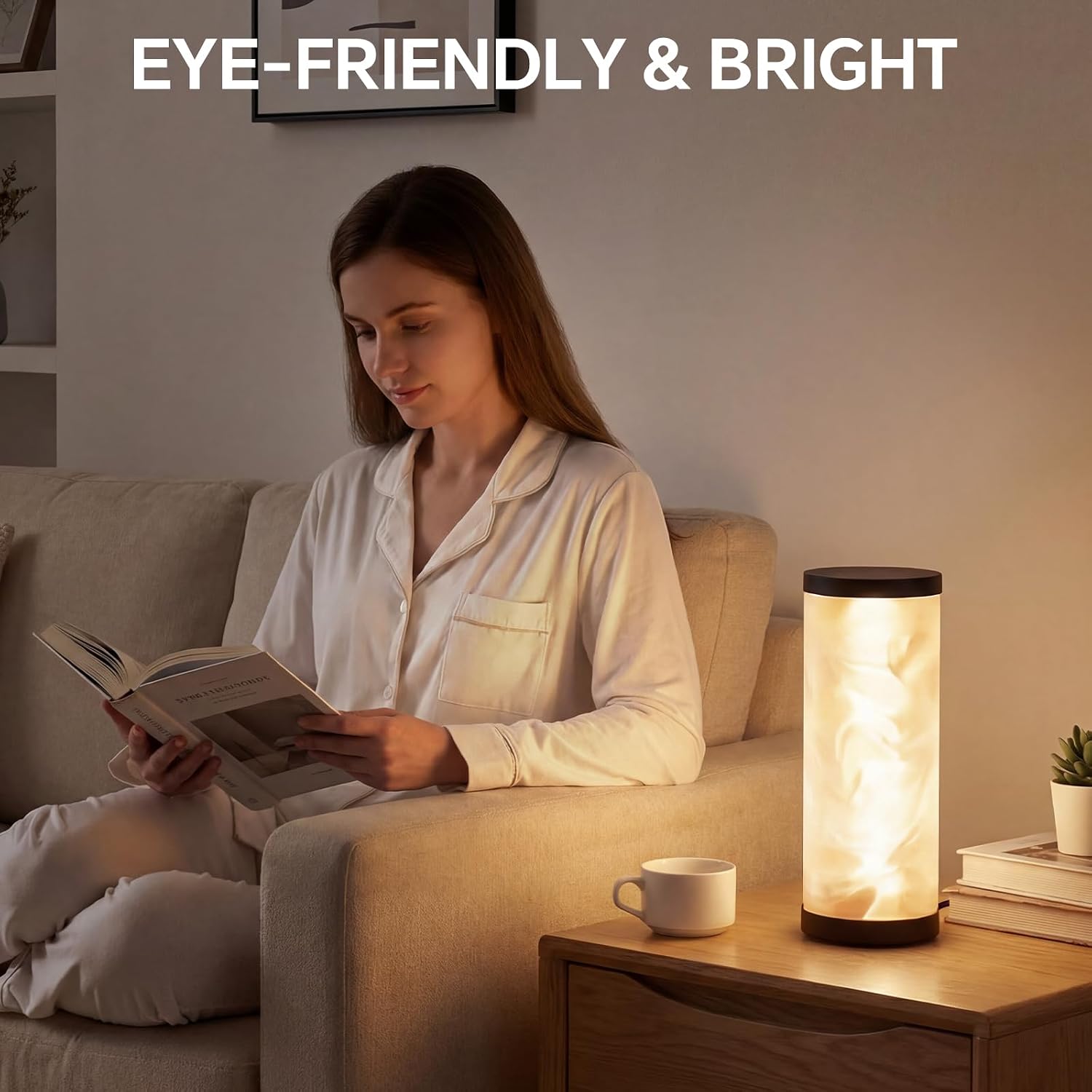WORLD WIN Prism Glow Table Lamp - 3 Color Temperatures USB Control Bedside Lamp, Dimmable Desk Light for Bedroom Living Room & Office…