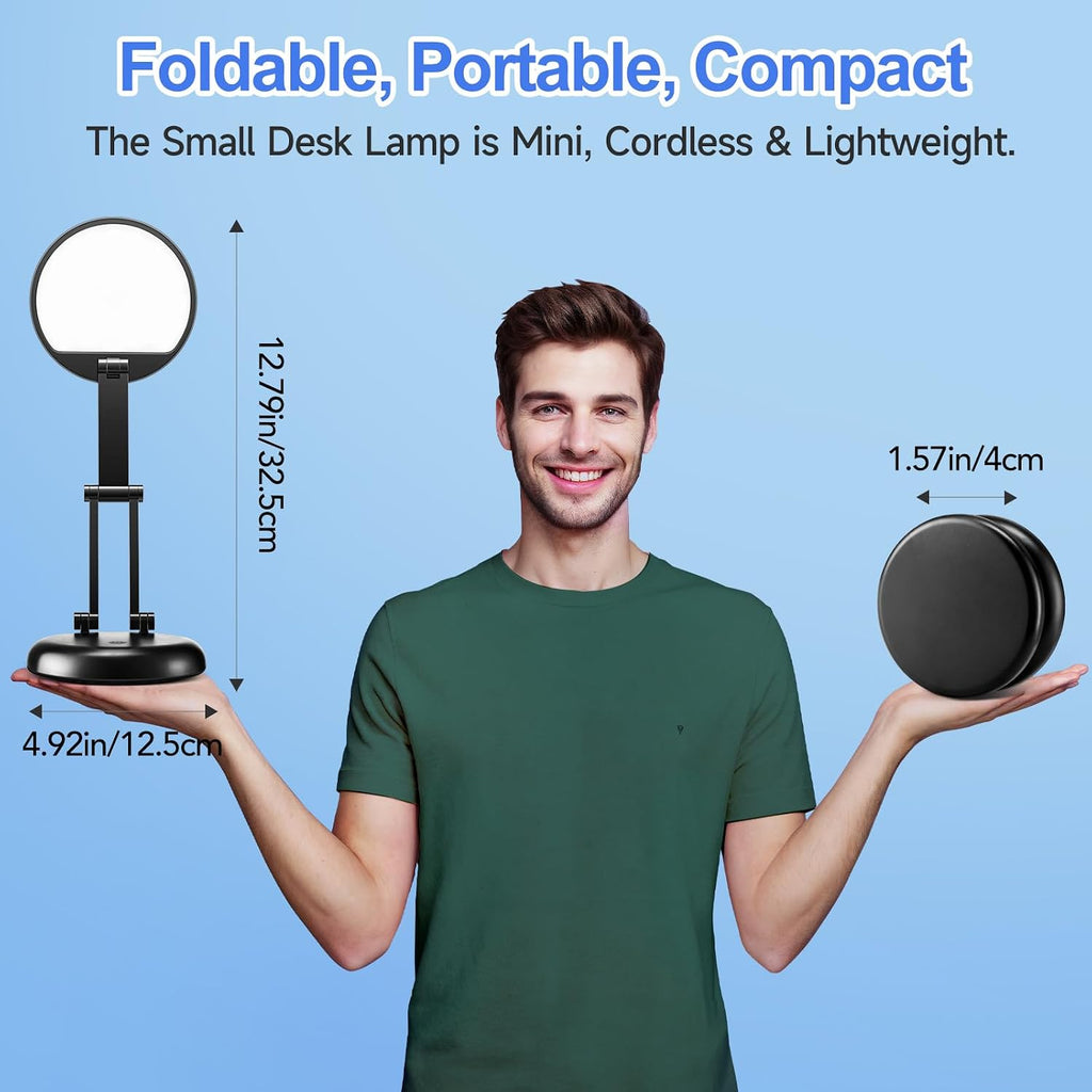 OneFire Desk Lamps for Home Office Rechargeable 3600mAh, Foldable+Portable Cordless Desk Light Small Table Lamp, Dimmable+9 Brightness Small…