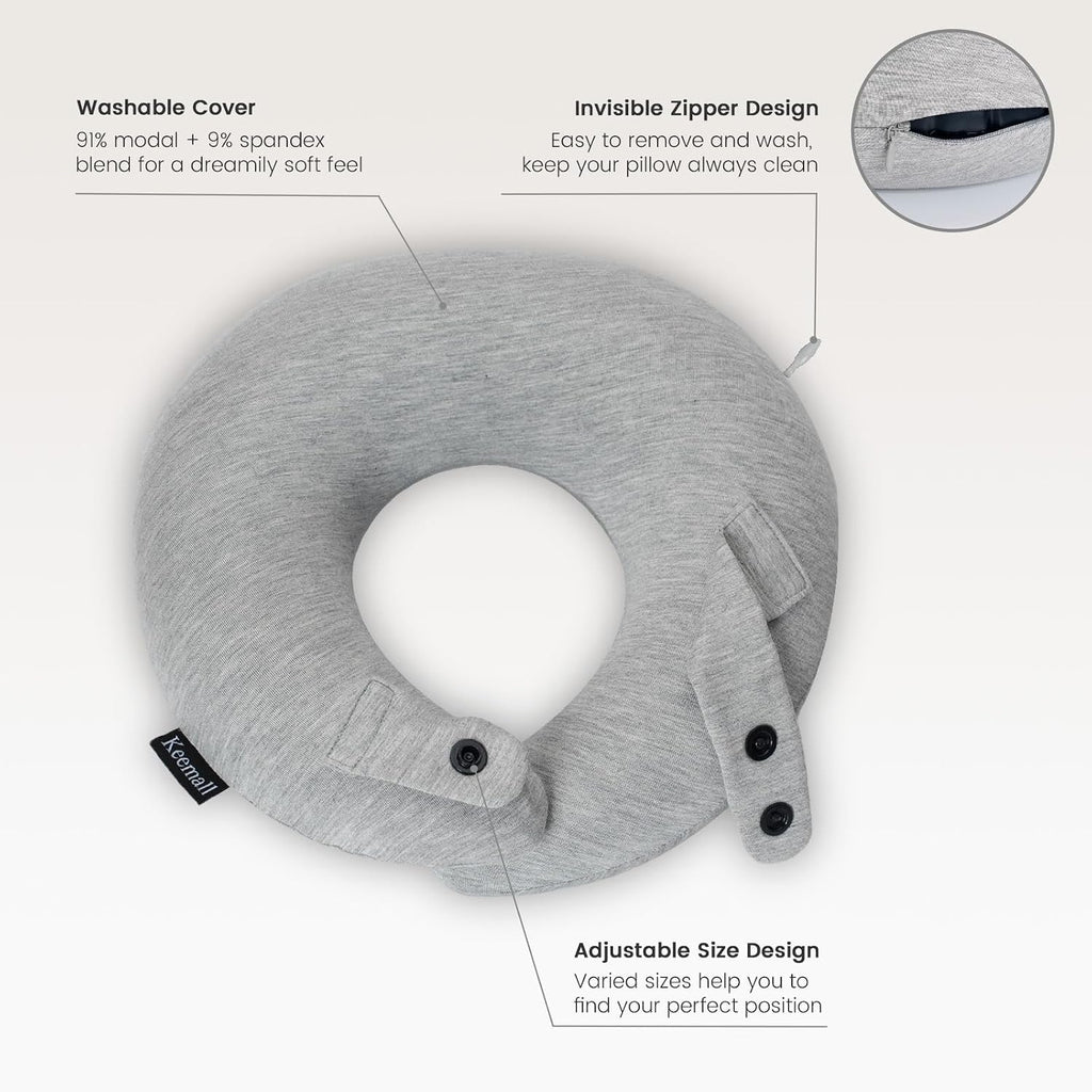 Keemall Inflatable Travel Pillow, Upgraded Travel Neck Pillow for Airplane Neck Support Sleeping - 3rd Generation, Double Comfort Plane…