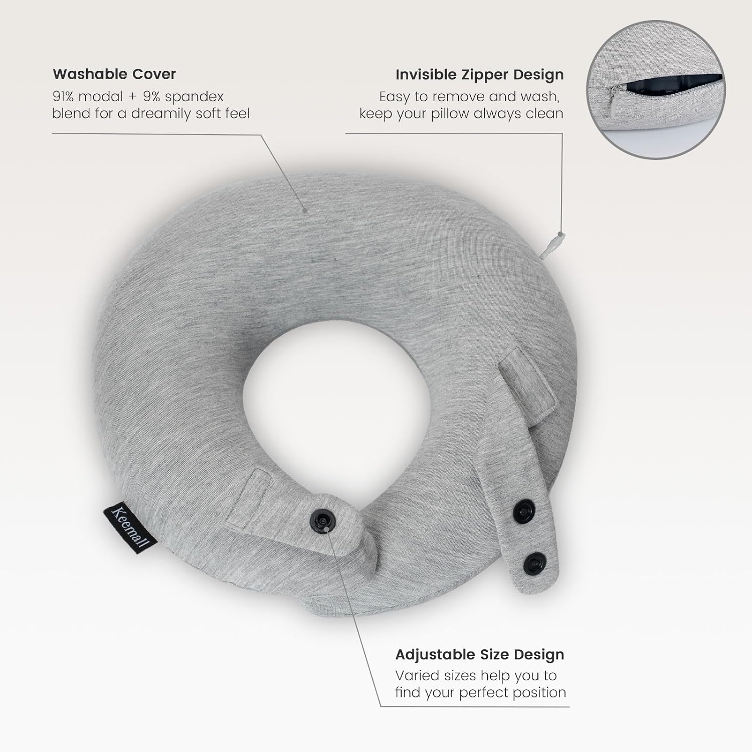 Keemall Inflatable Travel Pillow, Upgraded Travel Neck Pillow for Airplane Neck Support Sleeping - 3rd Generation, Double Comfort Plane…