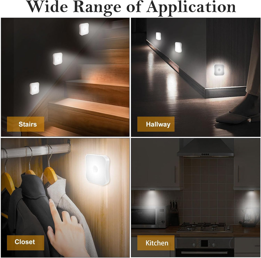 Rechargeable Motion Sensor Light Indoor Stair Lights Rechargeable Battery Night Light Stick On Magnetic Motion Lights for Stair, Step…