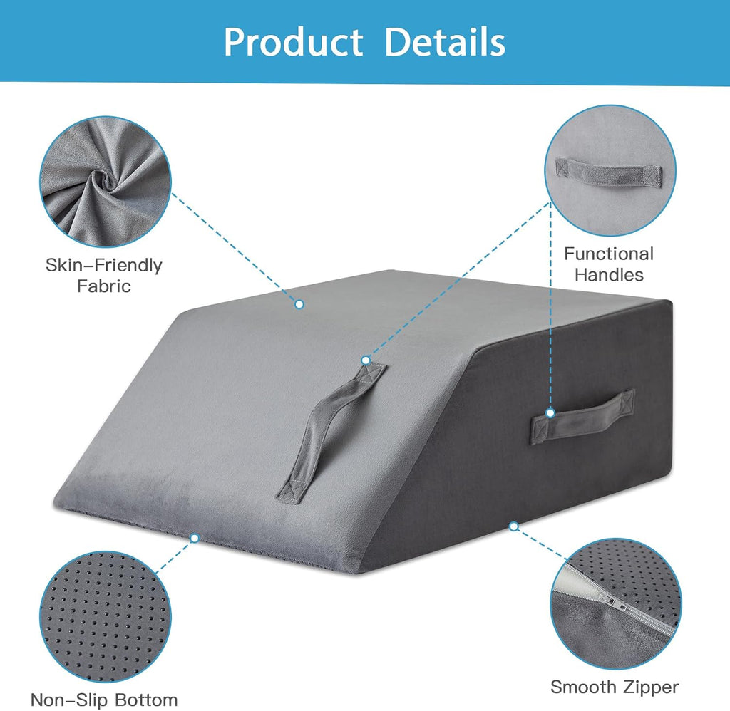 MEGCXIT Leg Pillow Elevation Blood Circulation, Leg Wedge for Elevation for Swelling, Leg Elevating Pillow for After Surgery Memory Foam…