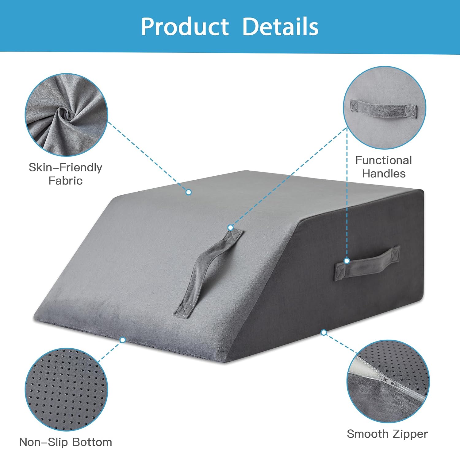 MEGCXIT Leg Pillow Elevation Blood Circulation, Leg Wedge for Elevation for Swelling, Leg Elevating Pillow for After Surgery, Memory Foam…