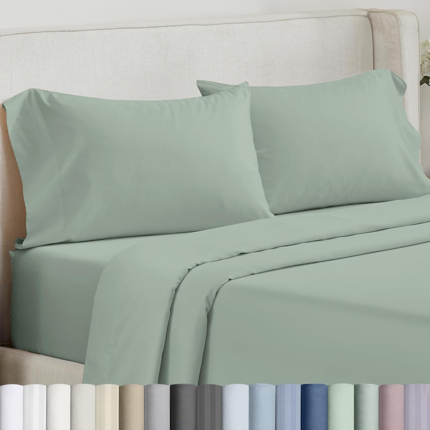 California Design Den Standard Cotton Pillowcases Set of 2 - Soft & Silky 500 Thread Count Sateen, Breathable 100% Cotton Pillow Cover…