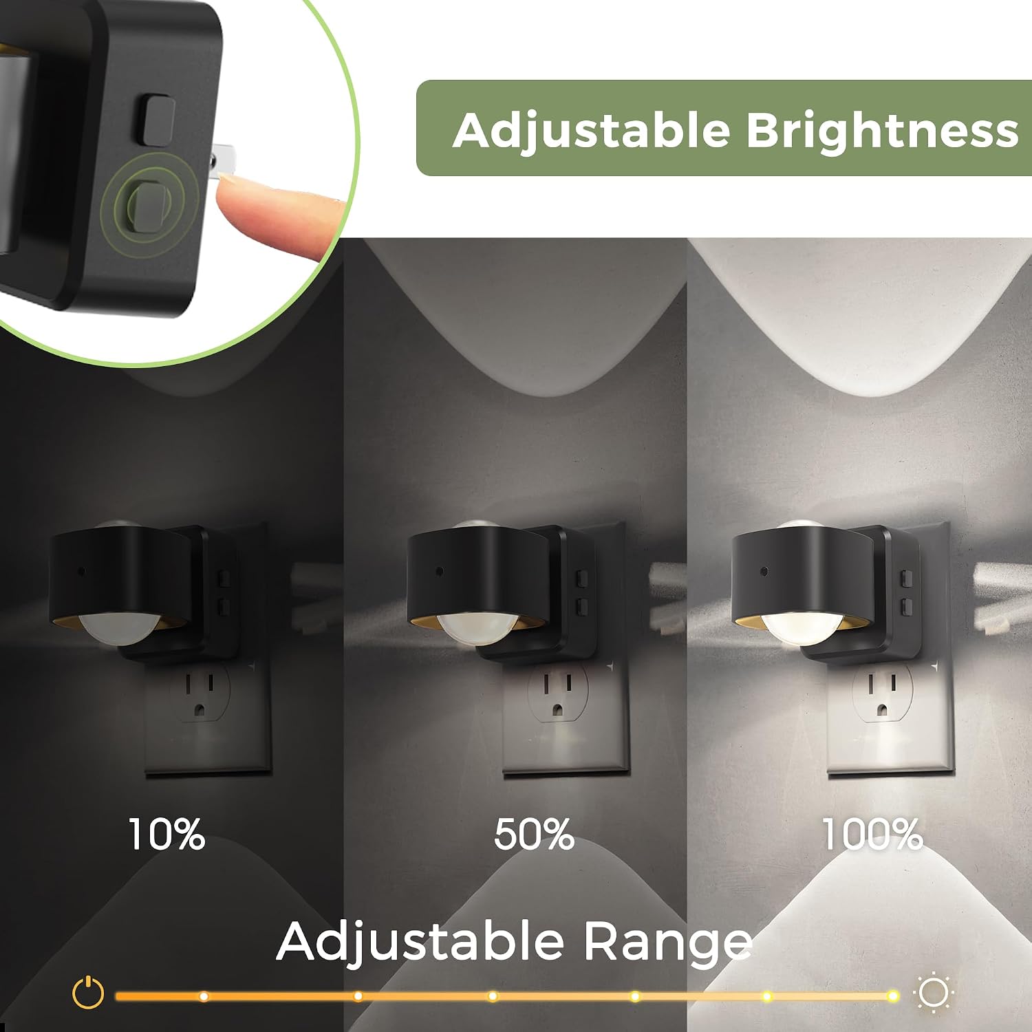 L LOHAS LED Night Light Projector, Night Lights Plug into Wall, 2000K/3000K/5000K Adjustable Color Temperature Nightlight, Rotating…