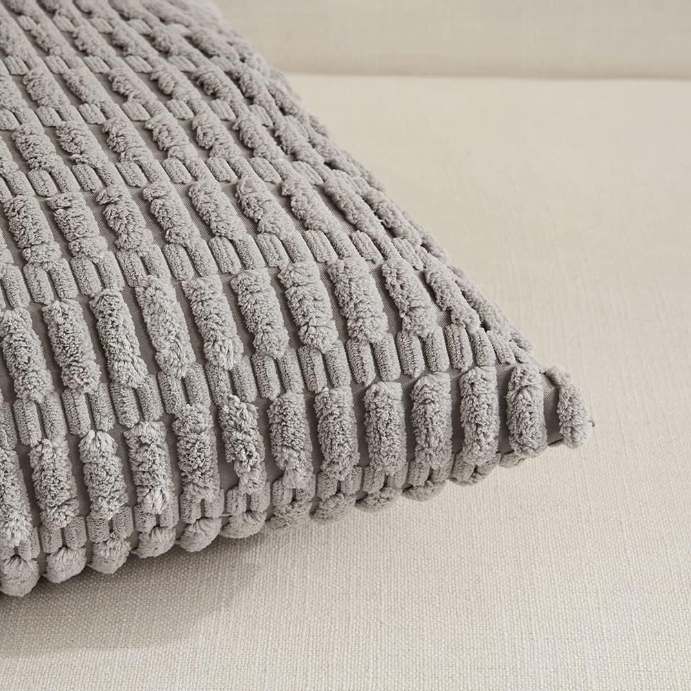 Fancy Homi Decorative Throw Pillow Covers for Bed Couch Bedroom Bench, Soft Corduroy Solid Pillow Case, Rustic Farmhouse Boho Room…