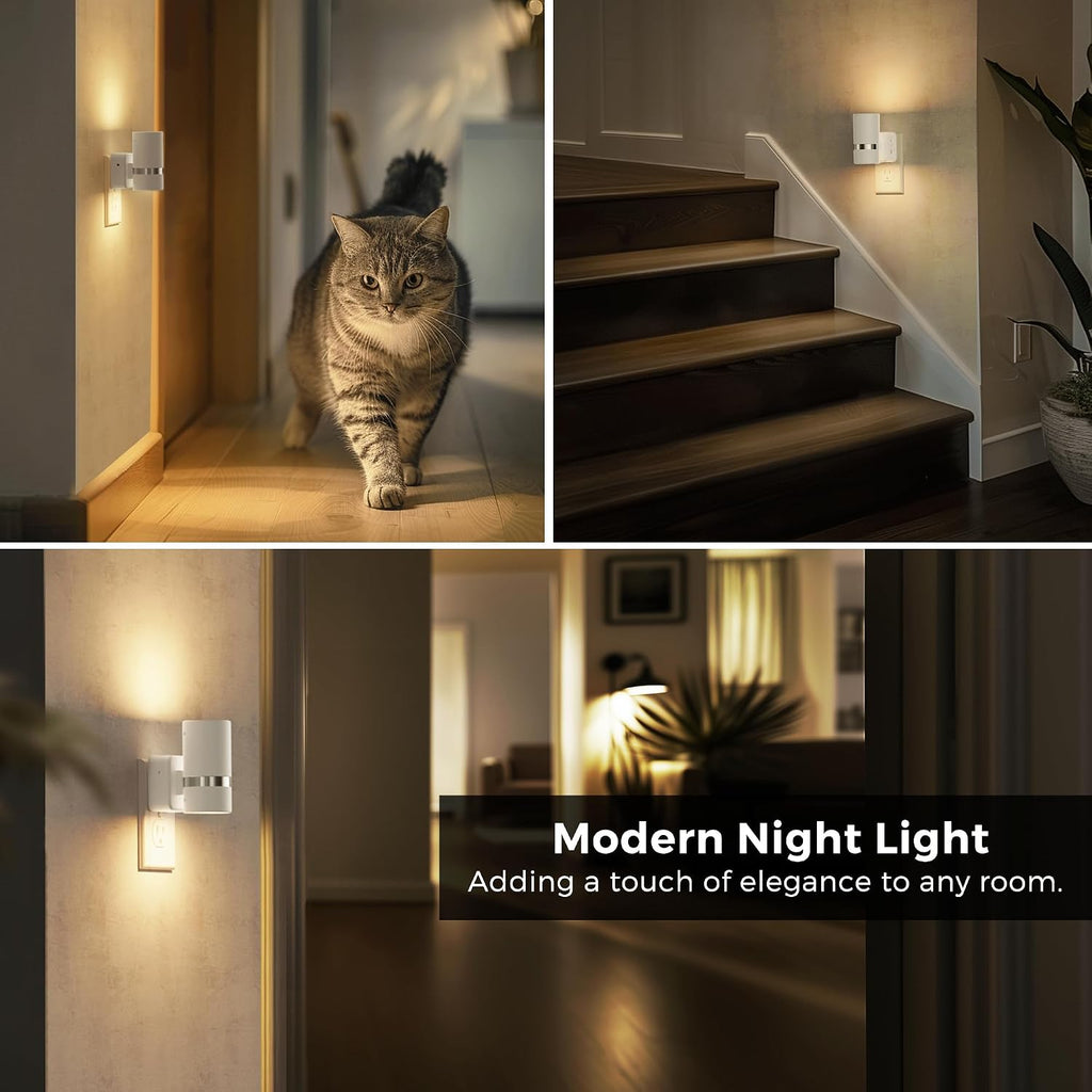 L LOHAS LED Night Lights Plug into Wall, Plug in Night Light with Light Sensor, Dimmable 0-100LM, Soft White 3000K, Wall Sconce-Style…