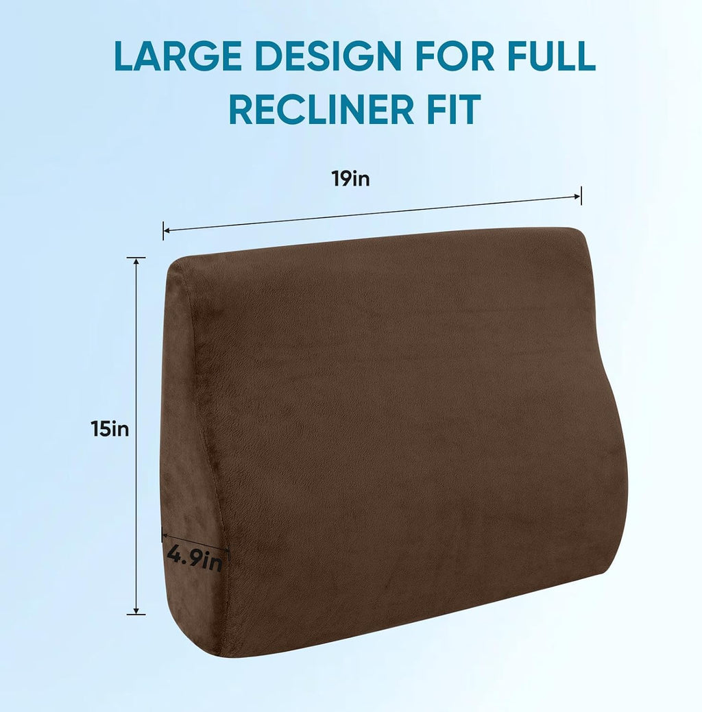Ahuawa Lumbar Support Pillow for Recliner Chair and Couch, Memory Foam Back Cushion Ergonomic Large Back Support Pillow for Lower Back, wi…