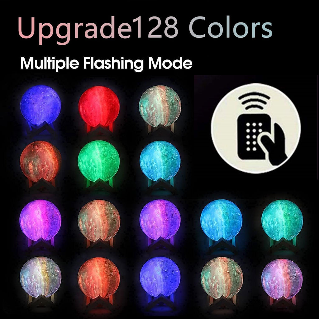 CPLA Galaxy Moon Lamp Upgrade 128 Colors, Birthday Gifts for Kids Girls Boys Teens Her, Remote & Touch Control, Diameter 5.9 inch