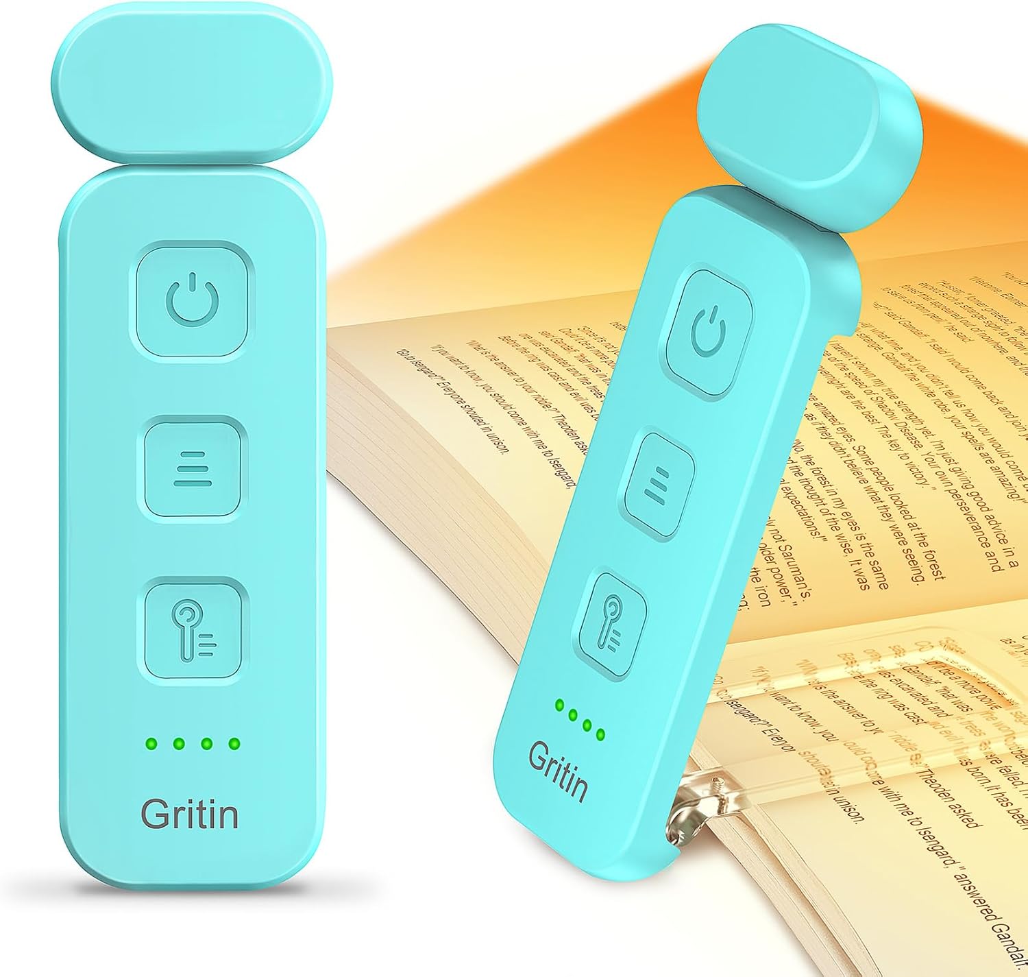 Gritin Reading Light, Rechargeable Book Light for Reading in Bed - Eye Caring 3 Color Temperatures, 5-Level Dimmable Brightness, Long…
