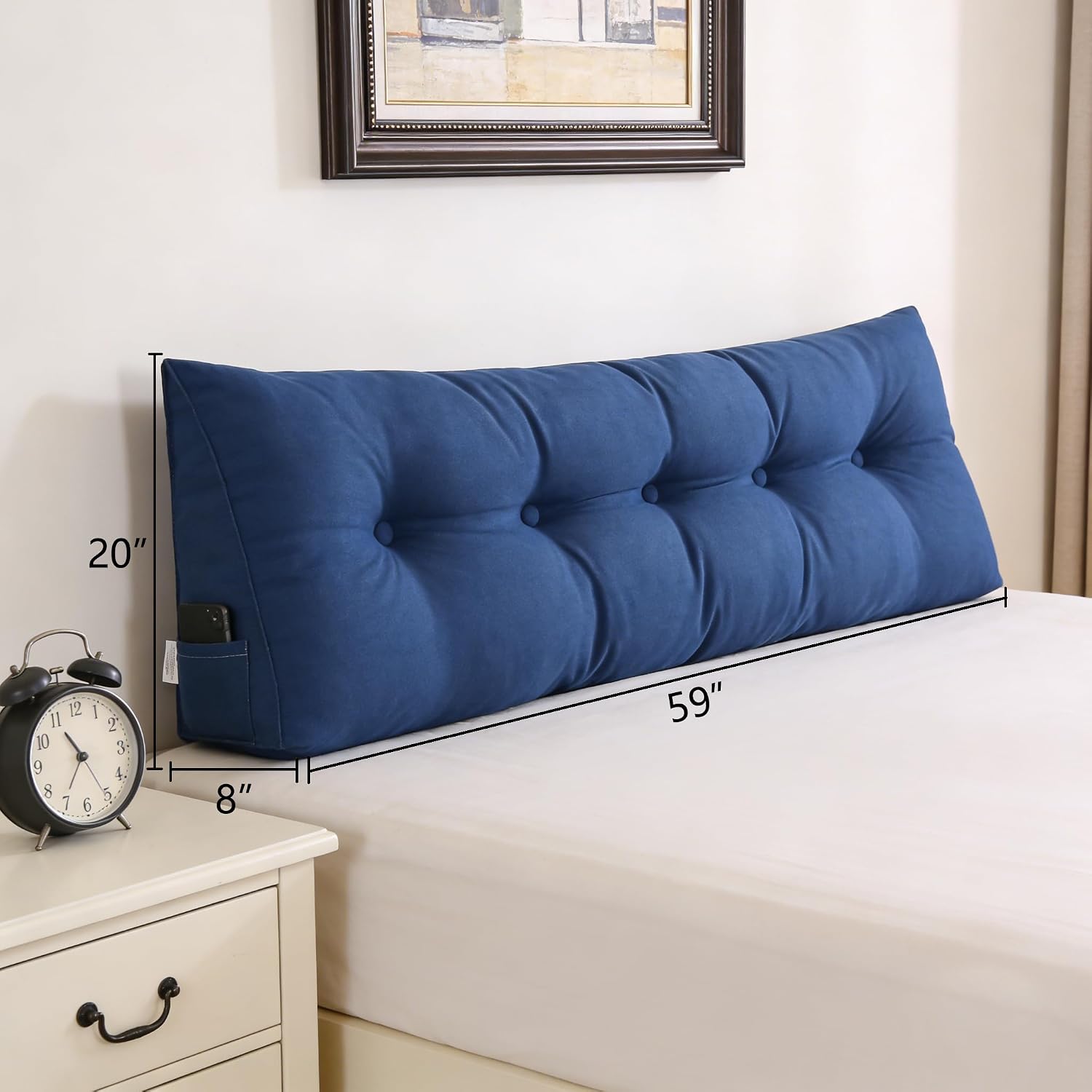 SAMTY Triangular Wedge Pillow headboard Queen Size for Couch Large headboard Pillow with Removable Cover Back Rest Pillows for Sitting up…