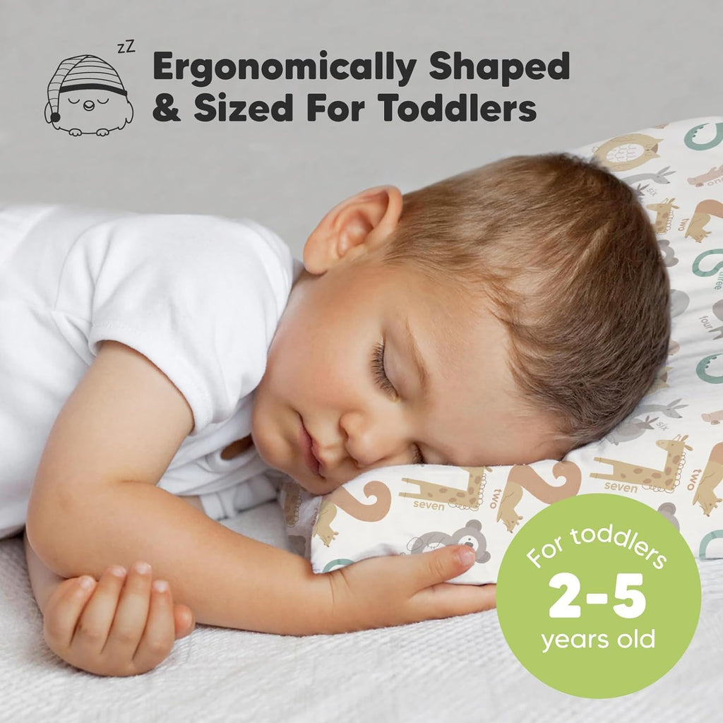 KeaBabies Toddler Pillow with Pillowcase, Jumbo 14X20 - Soft Organic Cotton Toddler Pillows for Sleeping - Machine Washable - Perfect for…