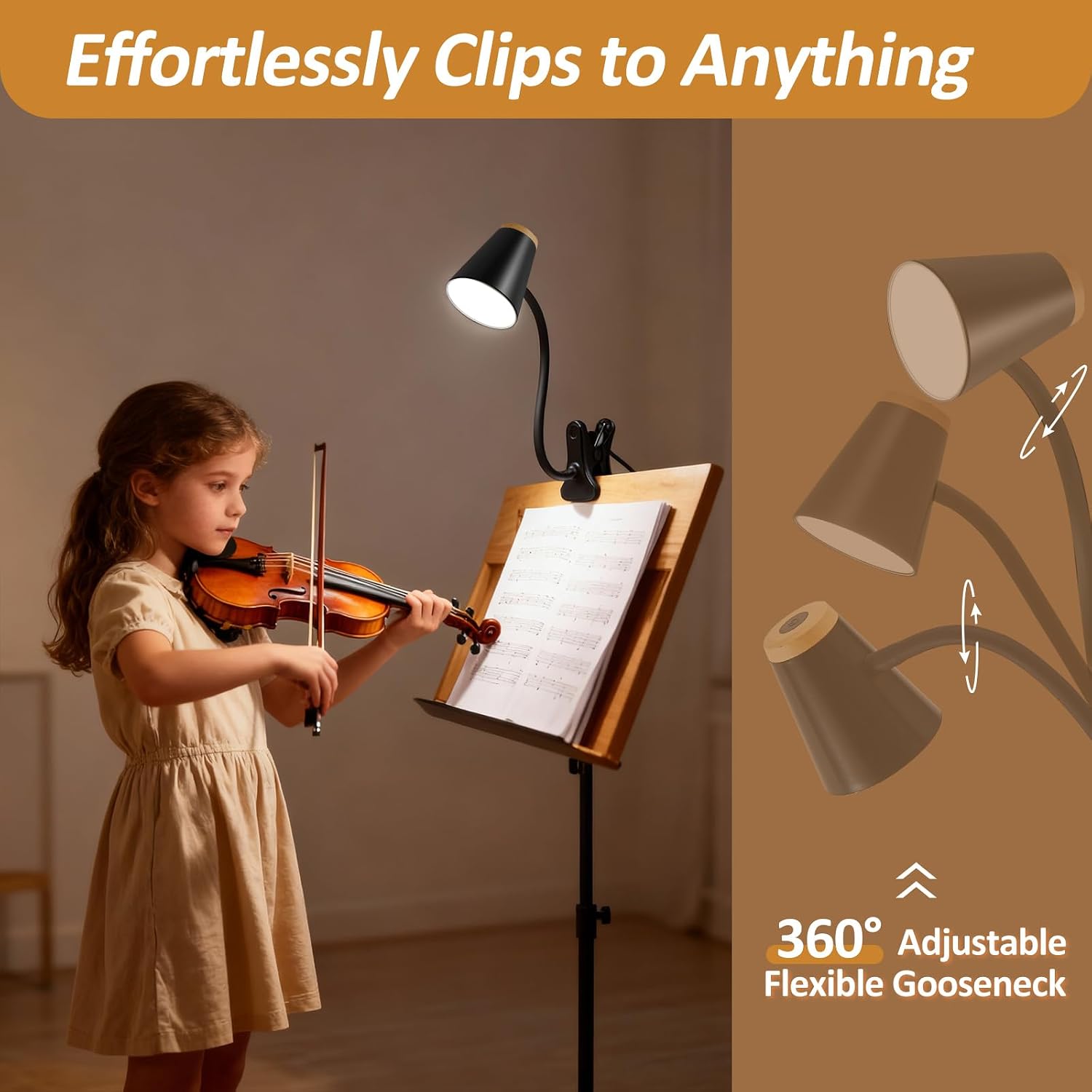 WelcometoEJIAXIN EJIAXIN Clip on Desk Lamp for Home Office - Small LED Touch Dimmable Reading Light for College Dorm Room - Adjustable Flex…