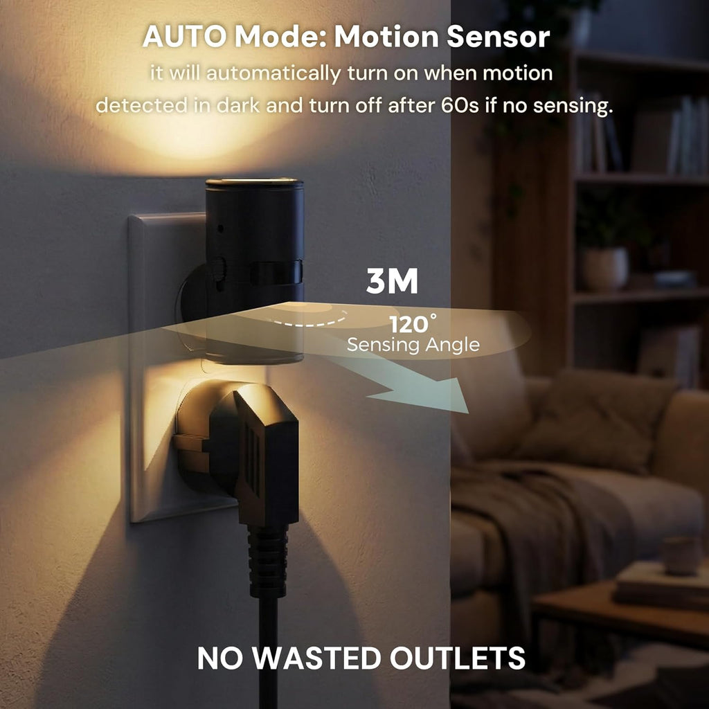 L LOHAS LED Motion Sensor Night Light, Mini Motion Activated Night Lights Plug into Wall, Rotating Motion Sensor Light Indoor…