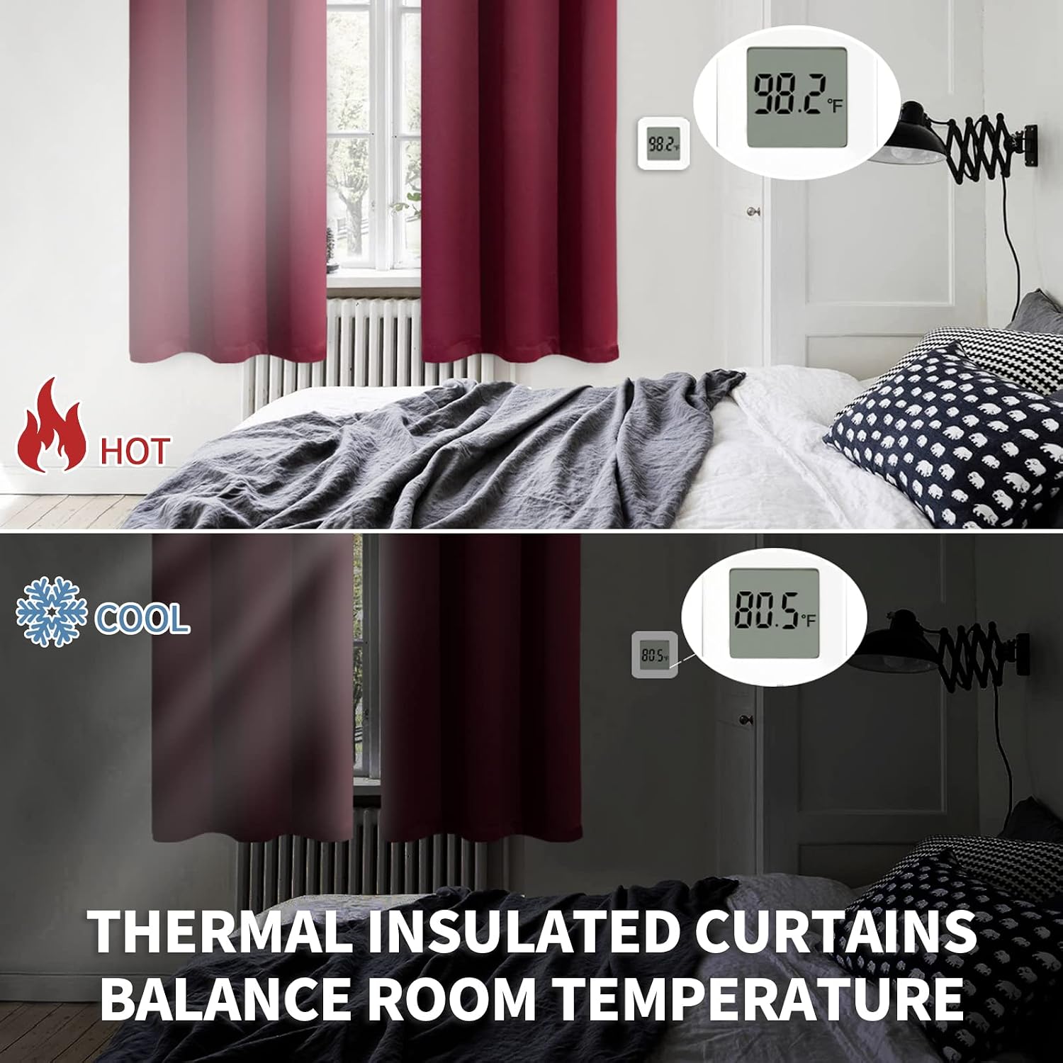 BGment Blackout Curtains for Bedroom - Grommet Thermal Insulated Room Darkening Curtains for Living Room, Set of 2 Panels (70 x 63 Inch, Bu…