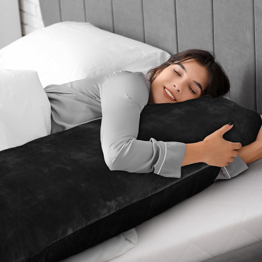 Bedelite Body Pillow Cover with Zipper Closure, Super Soft and Cozy Fuzzy Fleece Pillowcase 20 x 54 Inches, Luxury Fluffy Plush Long Body P…
