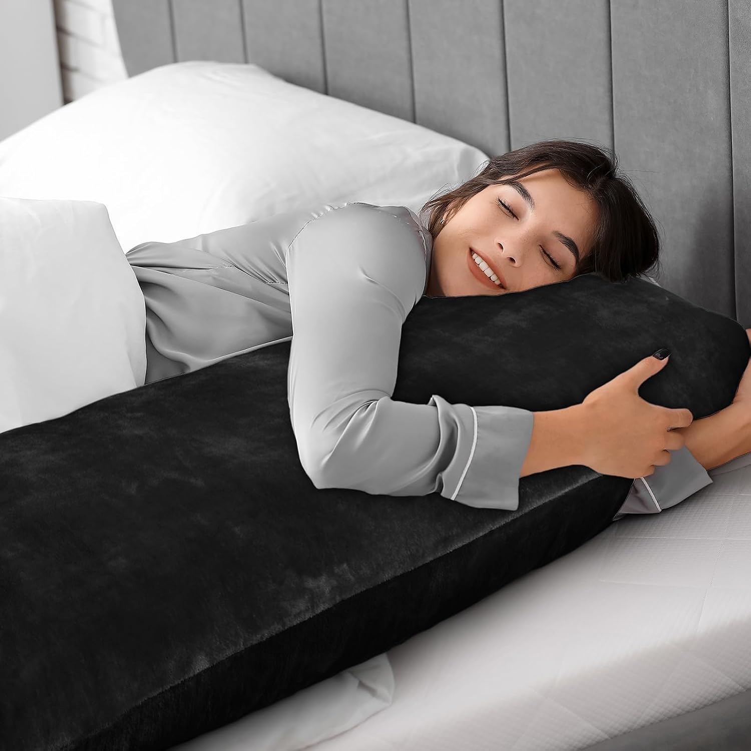 Bedelite Body Pillow Cover with Zipper Closure, Super Soft and Cozy Fuzzy Fleece Pillowcase 20 x 54 Inches, Luxury Fluffy Plush Long Body P…