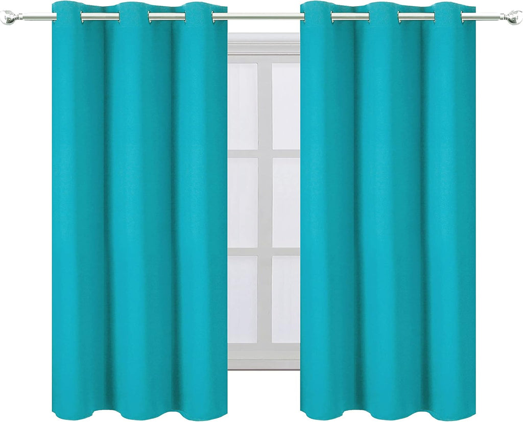 Lemomo Teal Blackout Curtains 34 x 54 Inch Length/Set of 2 Curtain Panels/Thermal Insulated Room Darkening Blackout Curtains for Bedroom 54…
