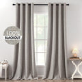 Miulee 100% Blackout Linen Textured Curtains for Bedroom Solid Thermal Insulated Warm Taupe Grommet Room Darkening Curtains & Drapes Luxury…