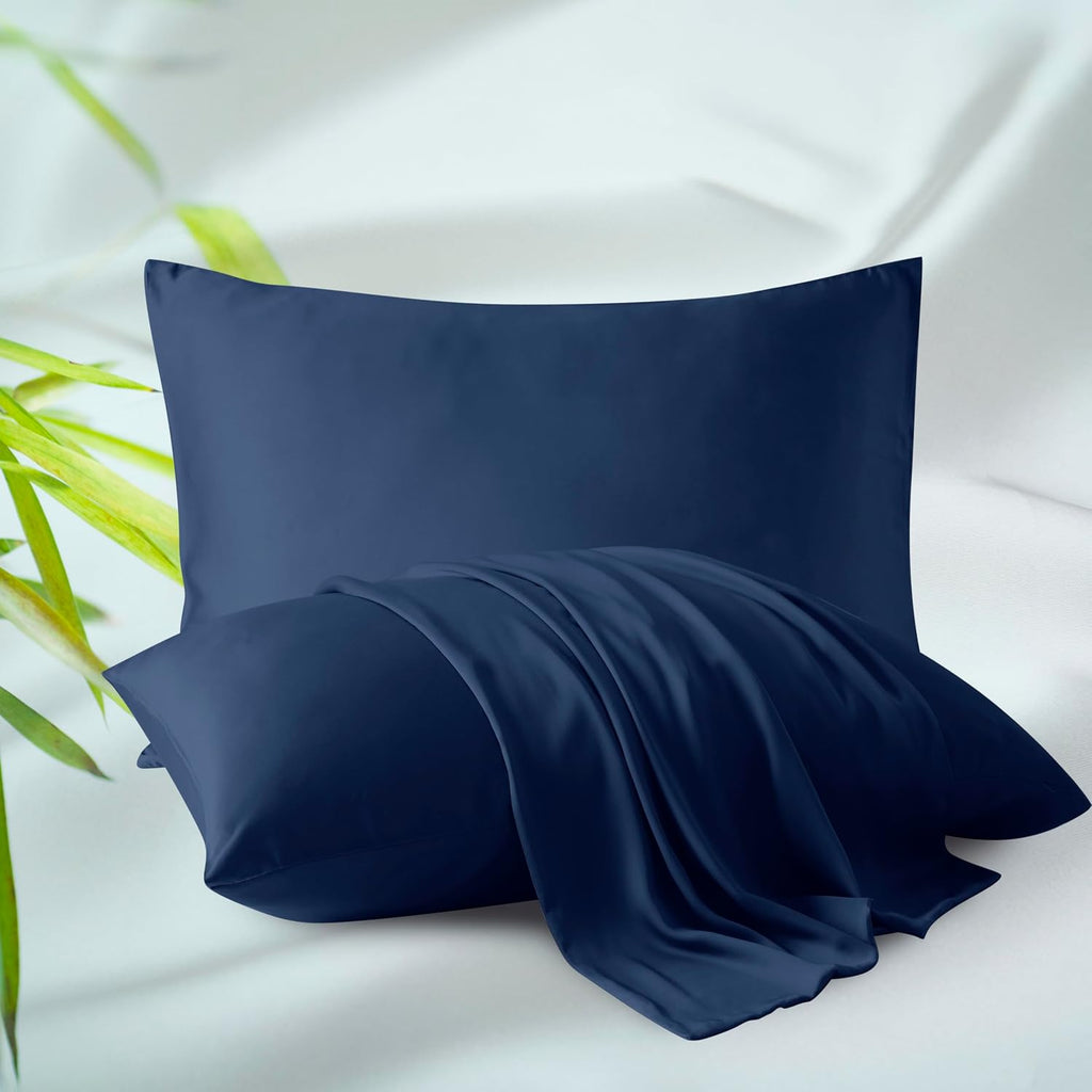 Bamboo Viscose Zippered Pillow Cases King Size Set of 2, 400 Thread Count Cooling Pillow Protectors for Hot Sleepers, Luxurious Hotel…