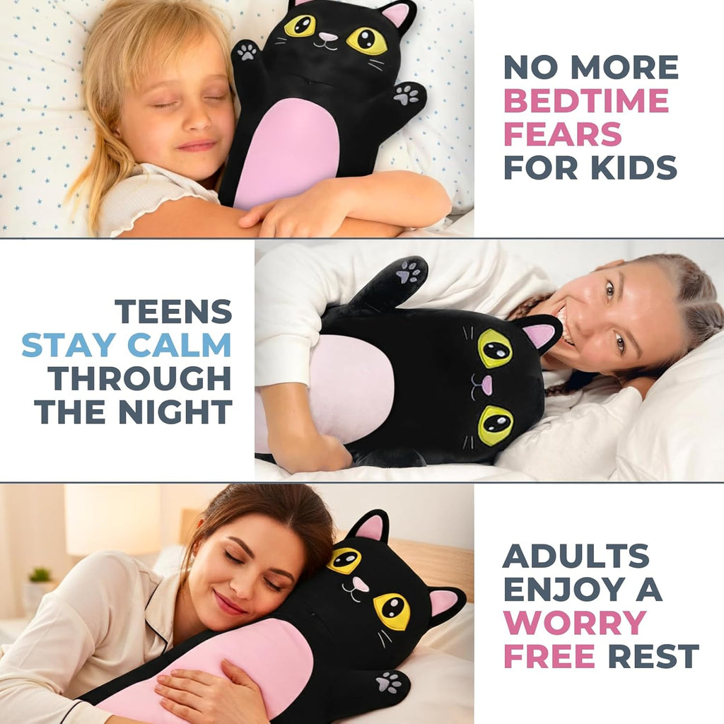 CuddlePaws Cuddle Paws Black Cat Plush Body Pillow for Kids | Long Stuffed Animal Cuddle Pillow | Soft Hugging Toy | Plushie Gift for Girls…
