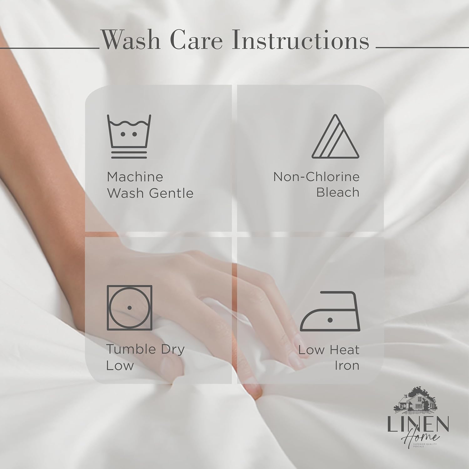 Linen Home 100% Cotton Percale Sheets Full Size, Silver, Deep Pocket, 4 Pieces Set - 1 Flat, 1 Deep Pocket Fitted Sheet and 2…