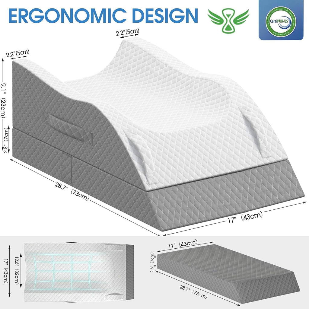 TranquilRelax TranquilRelax Elevation Pillows for Leg After Surgery, Memory Foam Adjustable Wedge Pillow for Injury or Rest, Ankle P…