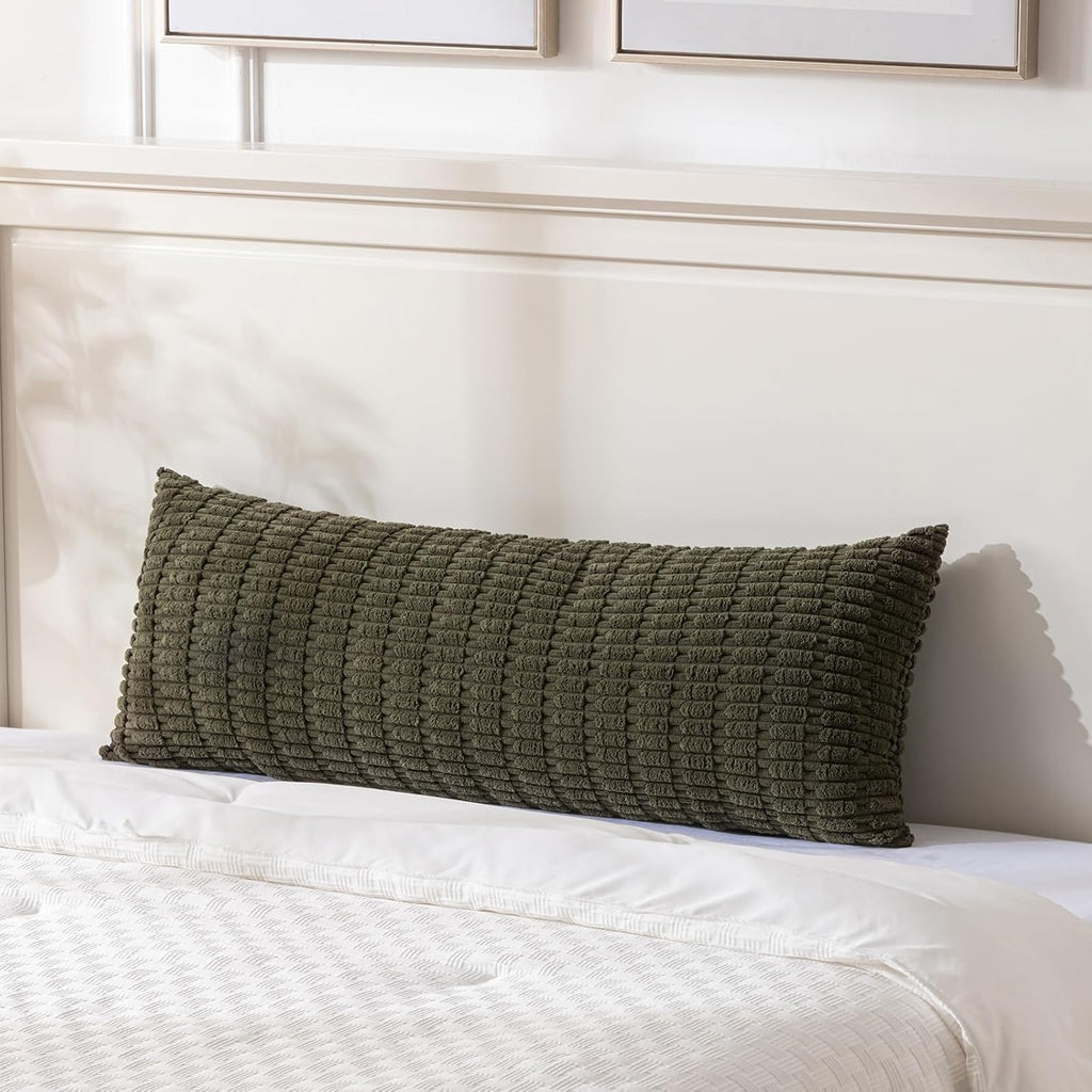 Fancy Homi Decorative Throw Pillow Covers for Bed Couch Bedroom Bench, Soft Corduroy Solid Pillow Case, Rustic Farmhouse Boho Room…