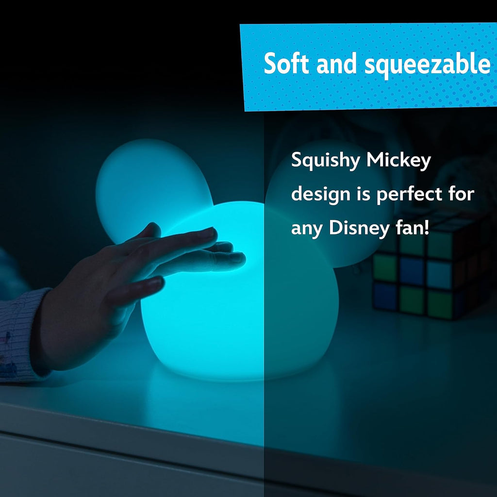 Disney Mickey Mouse Squishy Light, Color Changing, Night Light for Kids, USB Lamp, Battery Operated, Dimmable, Ideal for Bedroom…