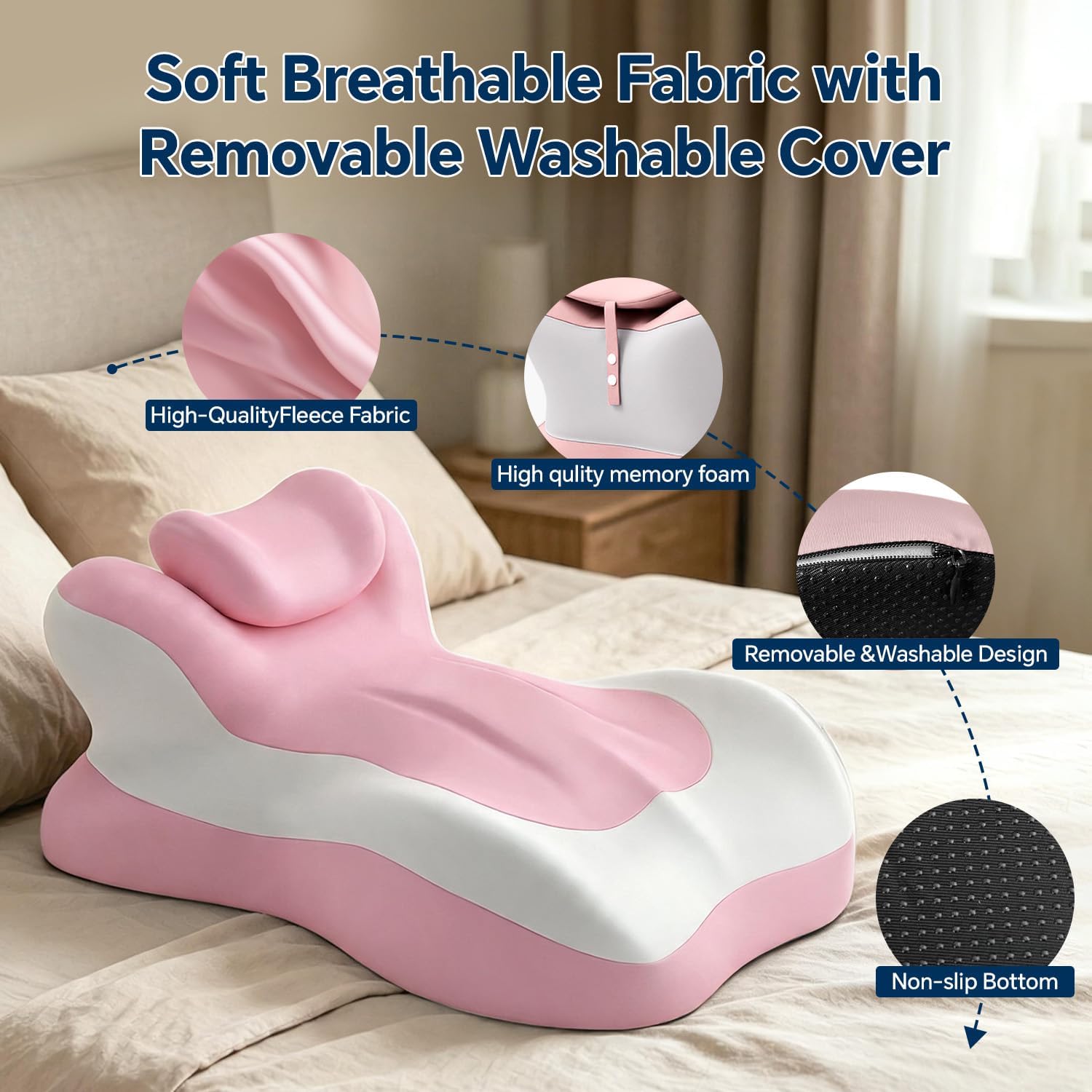 Generic Ergonomic Reading Pillow, Memory Foam Wedge Pillow, Adjustable Pillows, Multi-Positional Support Cushion for Stomach Sleeper…