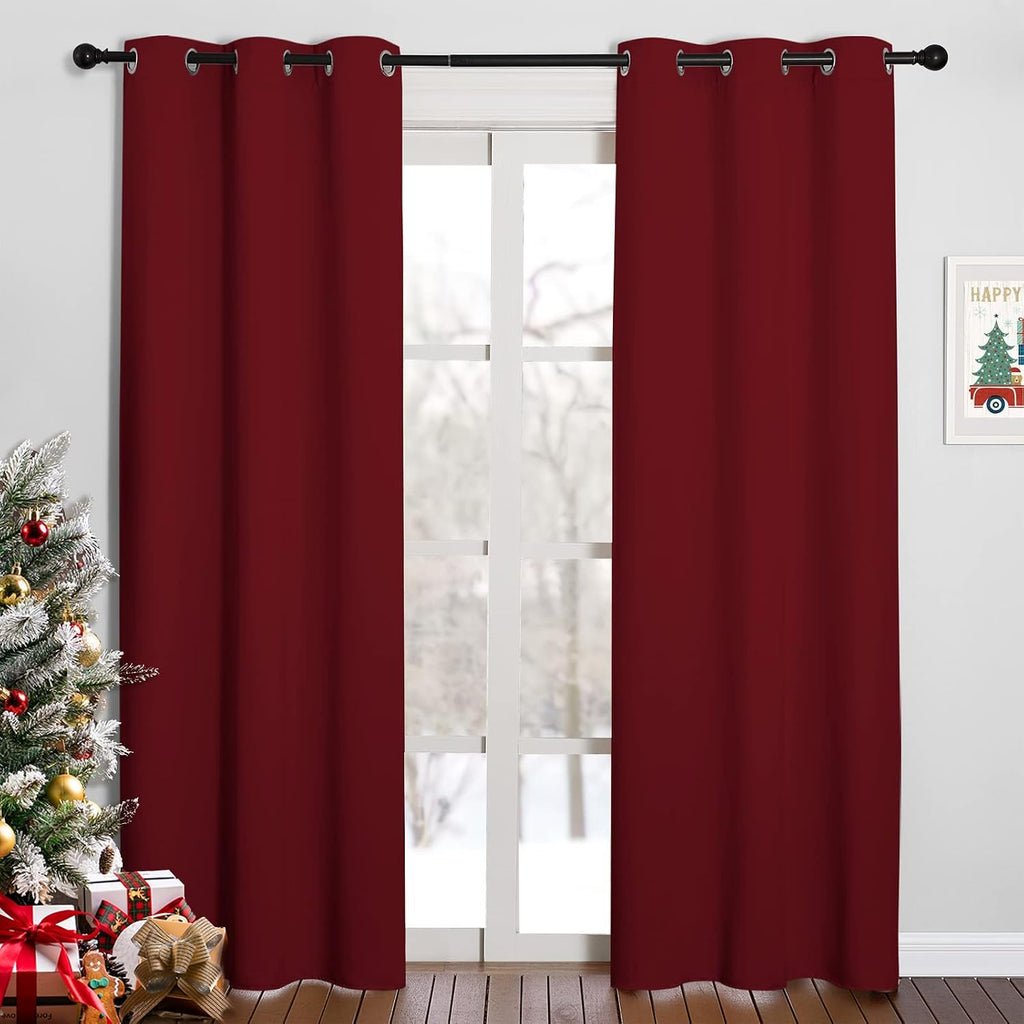 NICETOWN Home Decorations Thermal Insulated Solid Grommet Top Blackout Living Room Curtains/Drapes for Christmas & Thanksgiving Gift (1…