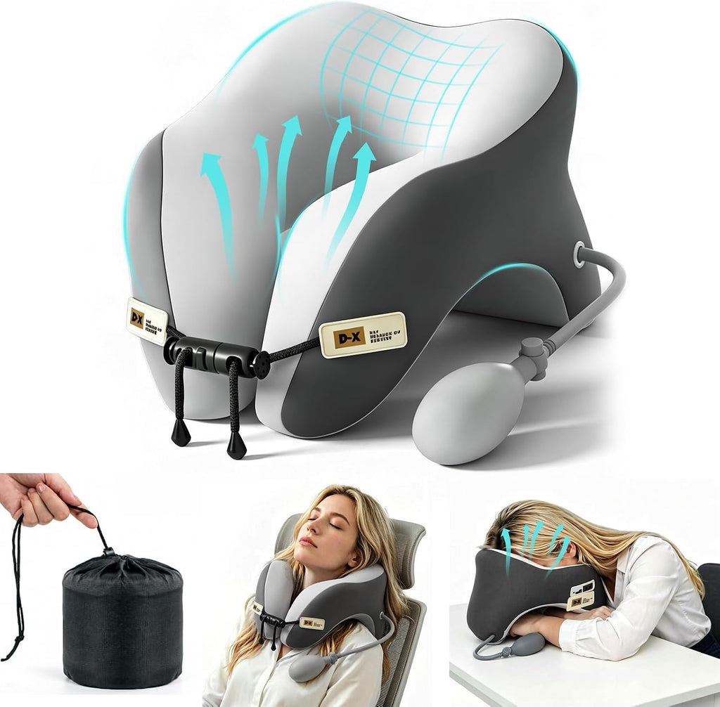 Orelaventino Desk Pillow for Napping, Neck Pillow for Office Chair Headrest, Neck Support Pillows for Desk Sleeping, Inflatable Neck…