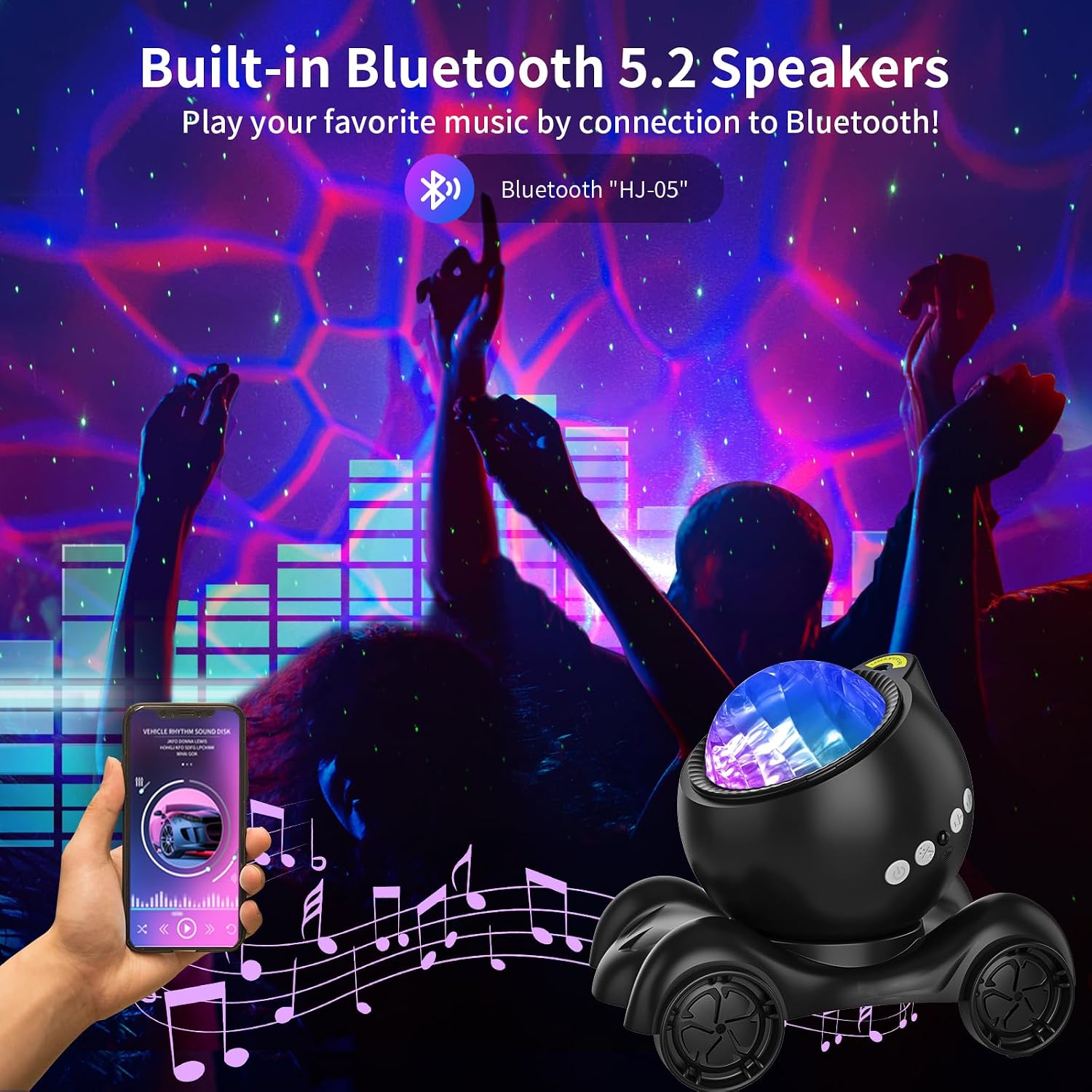 ENOKIK Star Projector, Galaxy Projector Built-in Bluetooth Speaker and 8 White Noise, Night Light for Kids Adults, Aurora Nebula Lamp for…