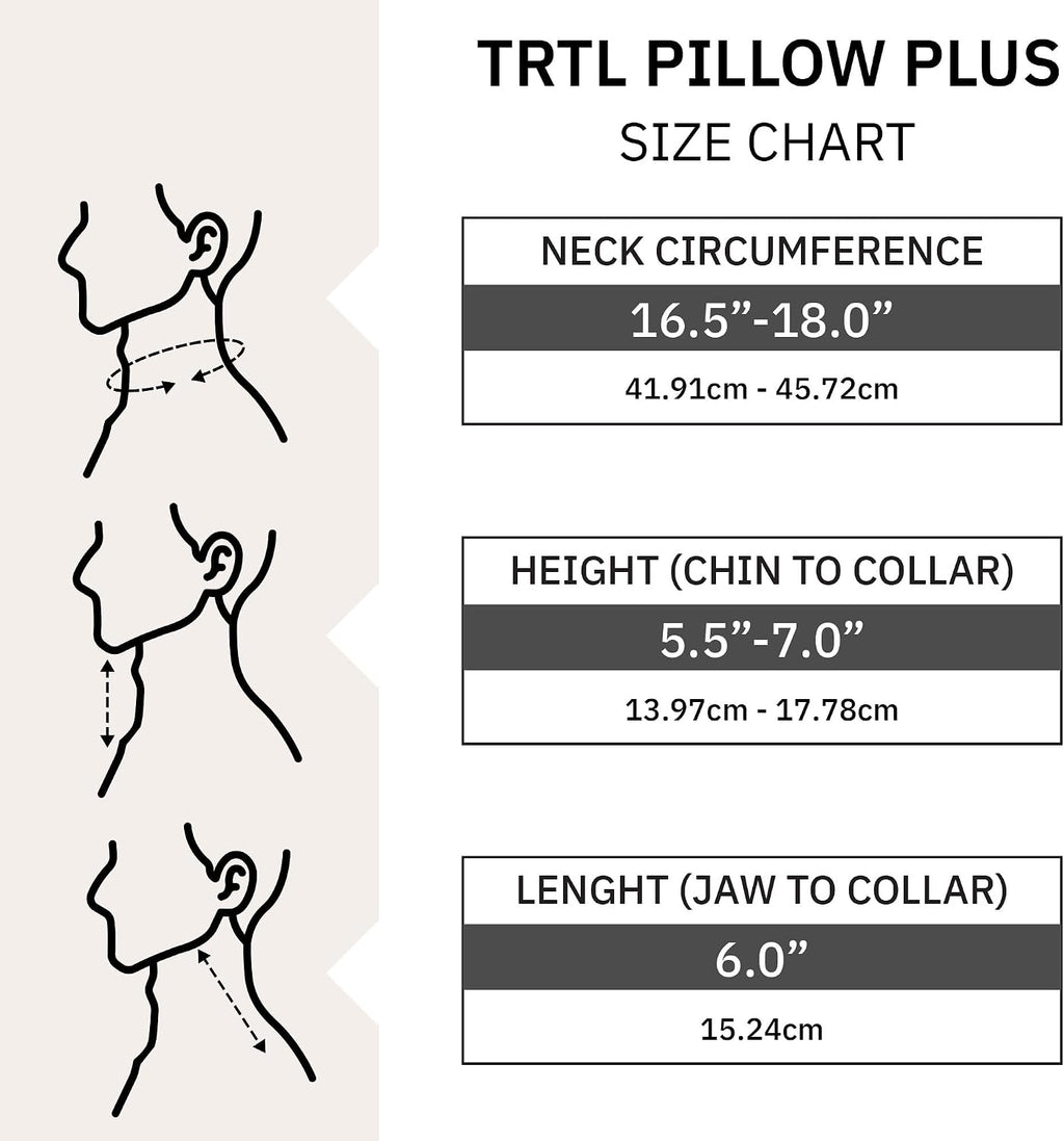 trtl Pillow Plus - Airplane Neck Pillow for Traveling - Height-Adjustable, Breathable Travel Pillow for Head and Neck Support While on…